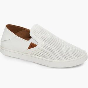 OluKai White Womens Slip-On Loafers